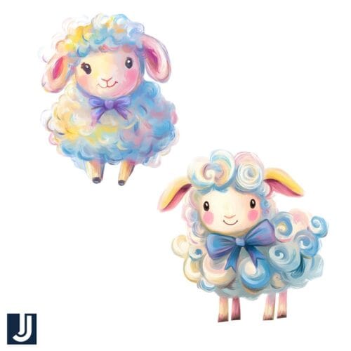 Adorable Brushstroke Sheep PNG in Artistic Style