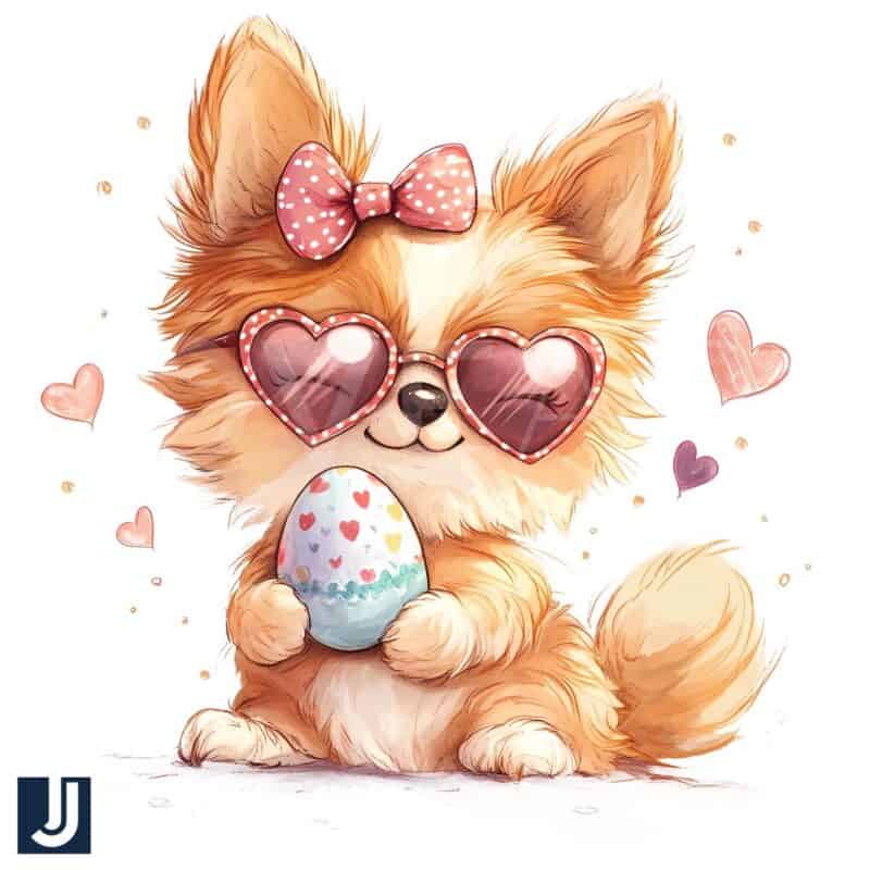 Adorable Dog with Easter Egg PNG Perfect for Your Designs