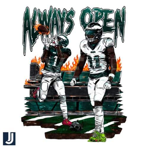 Always Open AJ Brown Philadelphia Eagles PNG Design