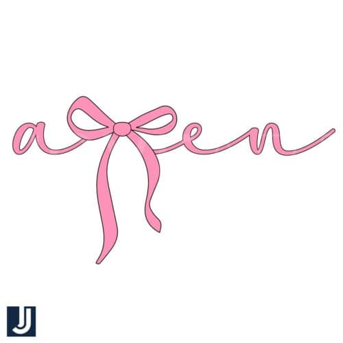 Amen Pink Coquette Bow PNG Design