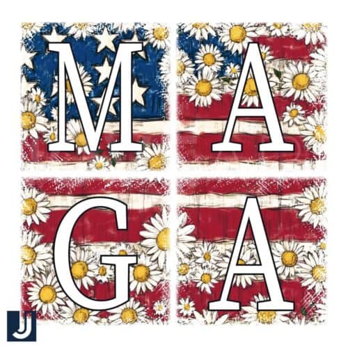 American Floral MAGA Trump President PNG Design