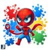 Autism Awareness Cartoon Spiderman PNG
