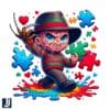 Autism Awareness Freddy Krueger Horror Character PNG