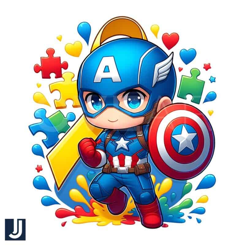 Autism Awareness Superhero Puzzle PNG