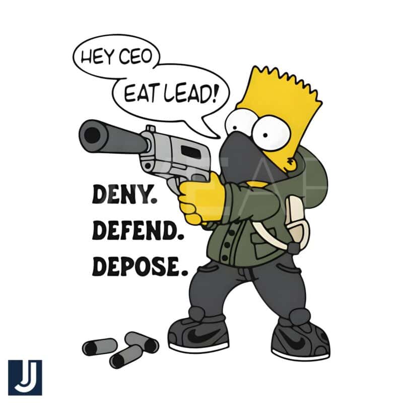 Bart Simpson Hey CEO Eat Lead Deny Defend Depose PNG