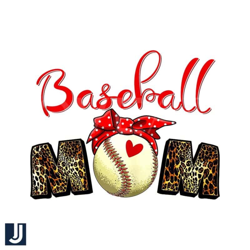 Baseball Mom PNG Leopard Print Softball Heart Design