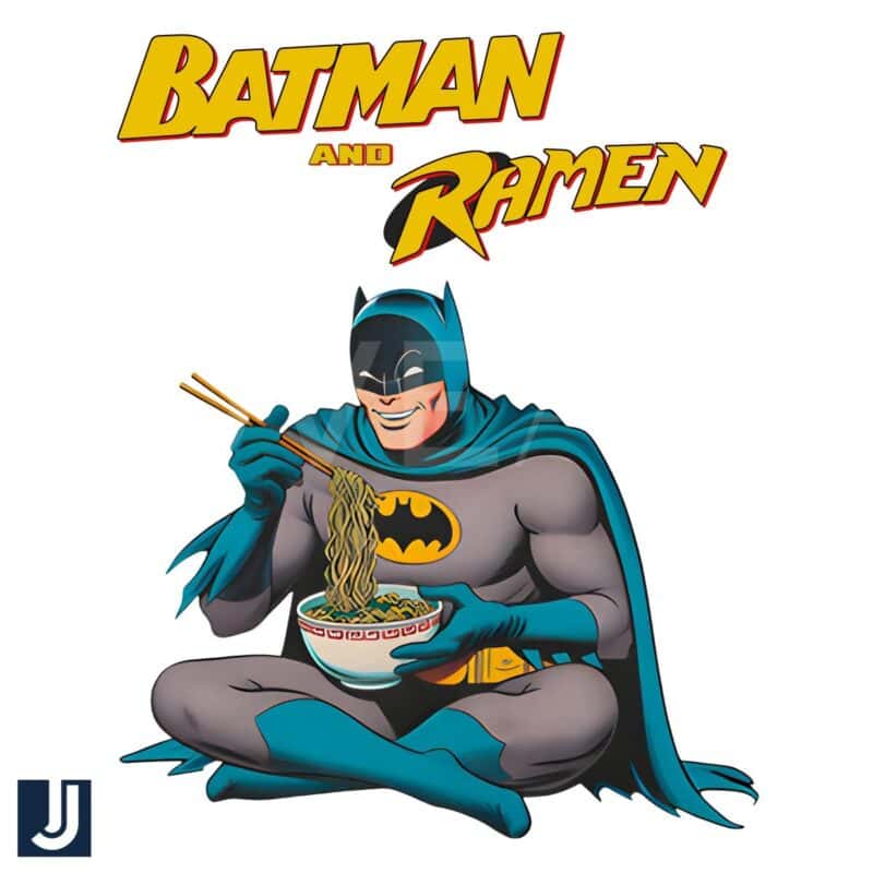 Batman Loves Ramen DC Comics Parody PNG