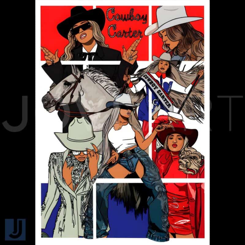 Beyoncé Cowboy Carter Tour Art PNG Download