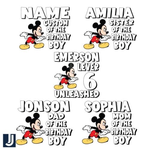 Birthday Boy Family Bundle Custom Name PNG