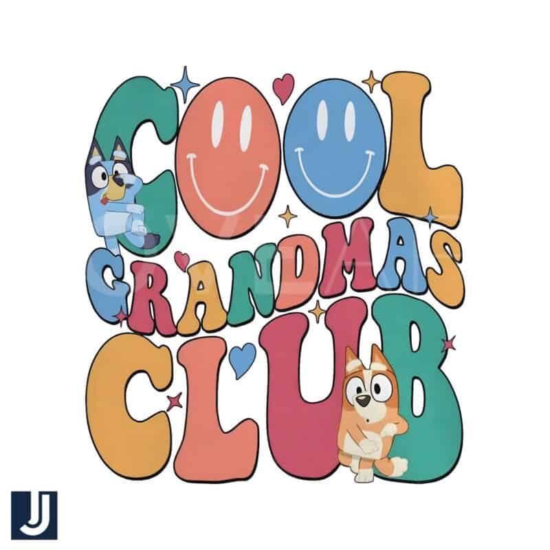 Bluey Cool Grandmas Club PNG Design for Fun Style