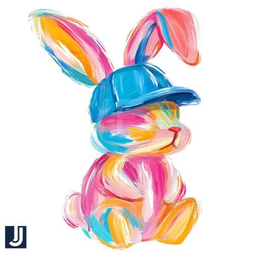 Brushstroke Bunny Easter Bow PNG Cute Coquette Design