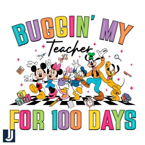 Buggin My Teacher for 100 Days Mickey Friends PNG