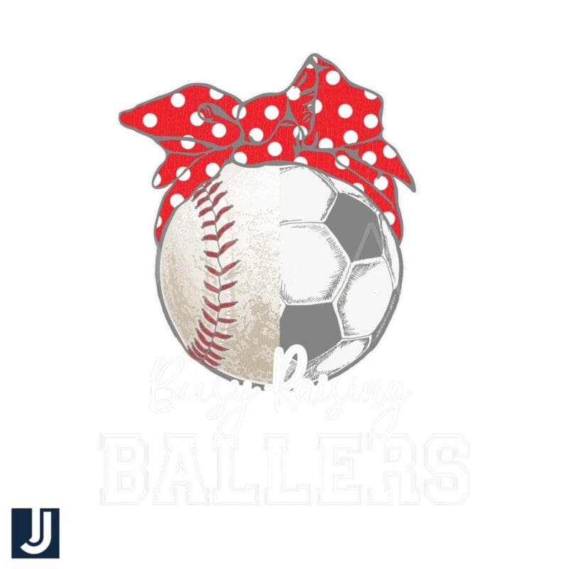 Busy raising Ballers Messy Bun baseball Soccer PNG