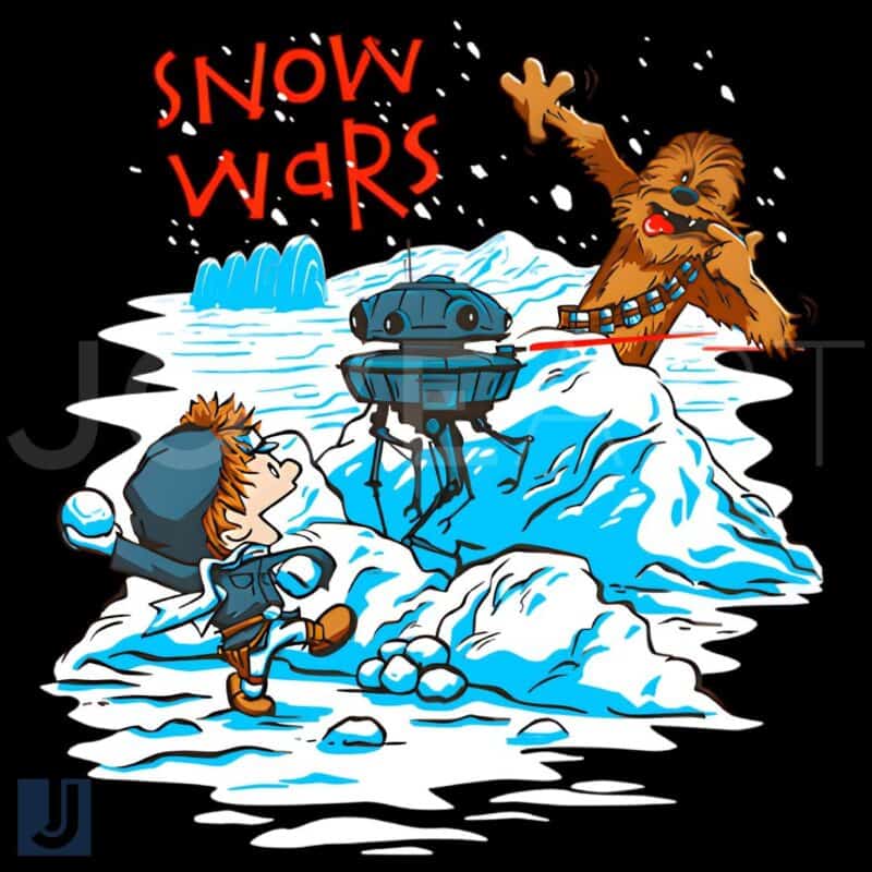 Calvin and Hobbes Snow Wars Comics PNG Image