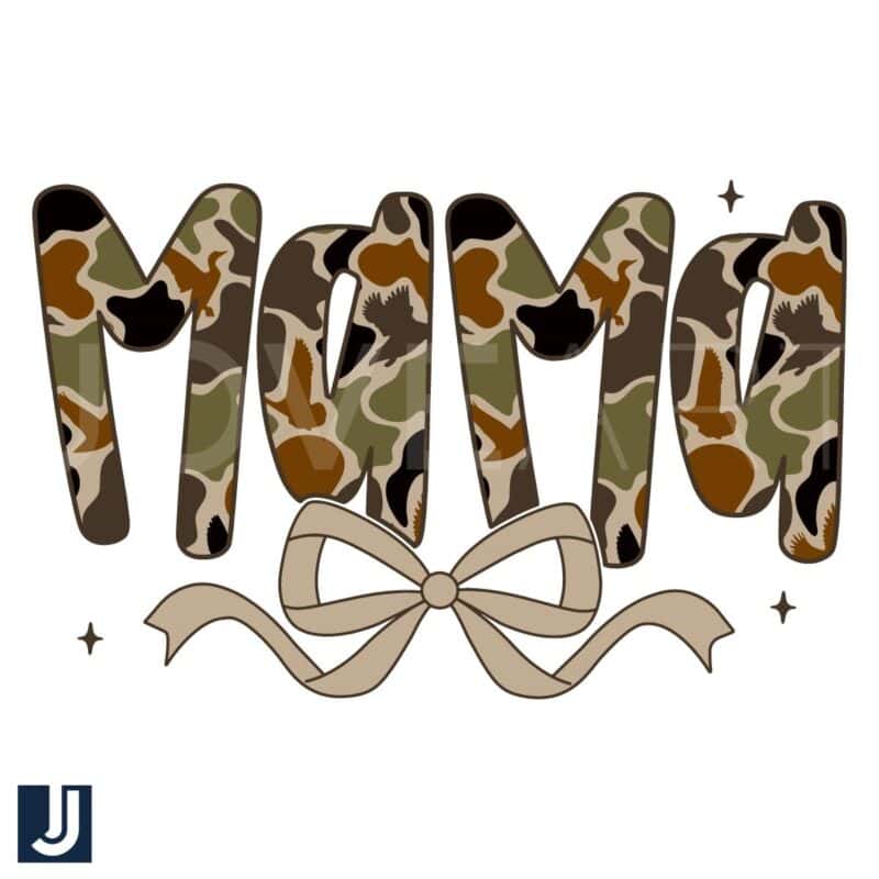 Camo Mama Coquette Bow SVG Cut File