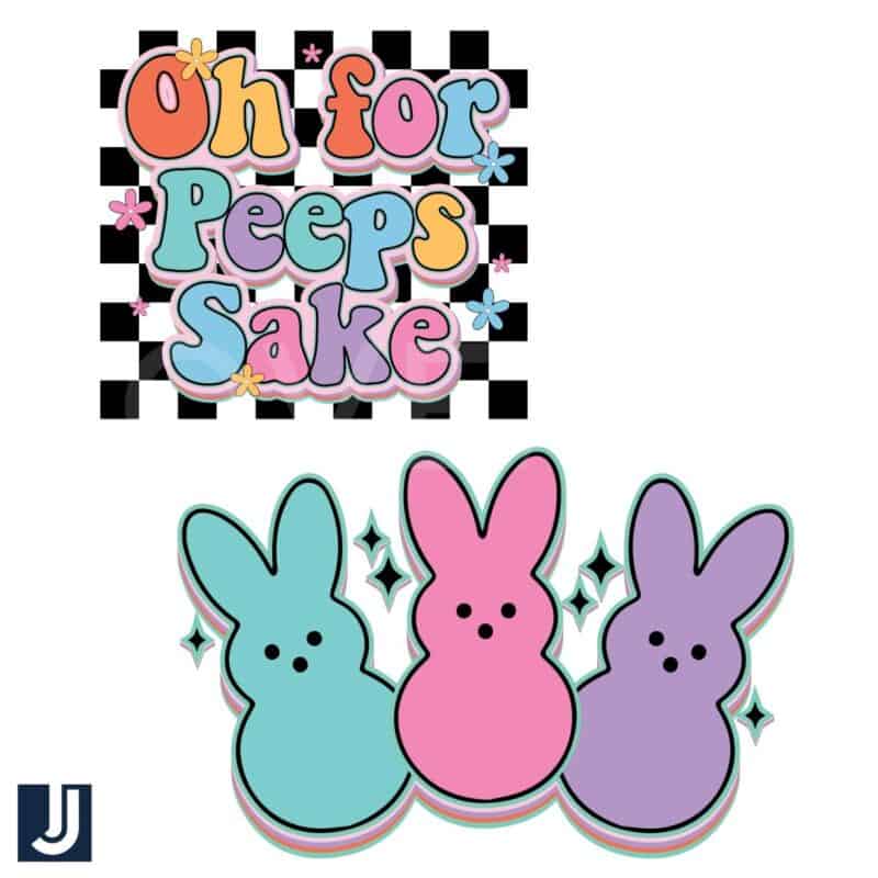 Checkered Bunny Oh for Peeps Sake PNG