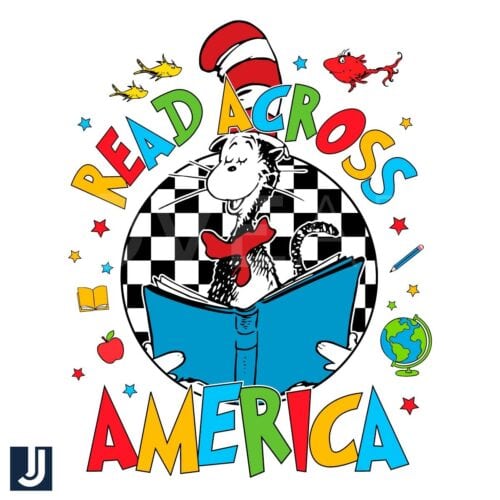 Checkered Cat in the Hat Read Across America PNG