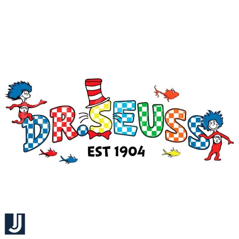 Checkered Dr Seuss Est 1904 PNG Design