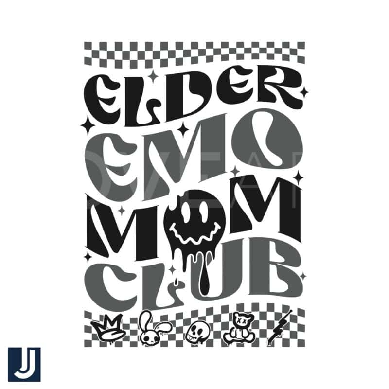 Checkered Emo Mom Club SVG Design for Cool Moms