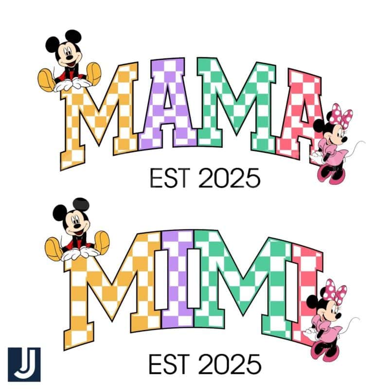 Checkered Mama Mimi Disney Mickey Minnie PNG Design