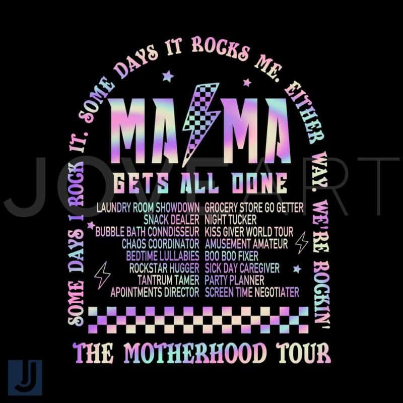 Checkered Mama PNG Motherhood Tour Design