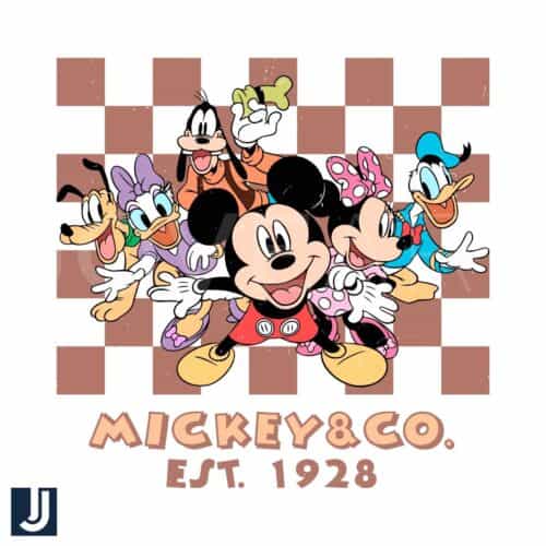 Checkered Mickey Co Est 1928 PNG Design