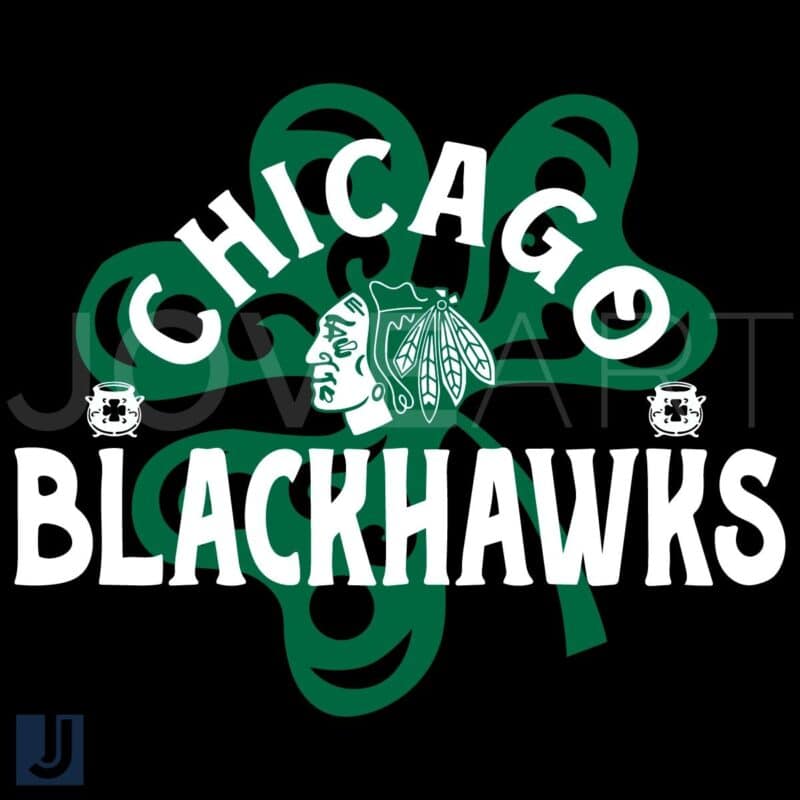 Chicago Blackhawks St Patricks Day Shamrock SVG PNG