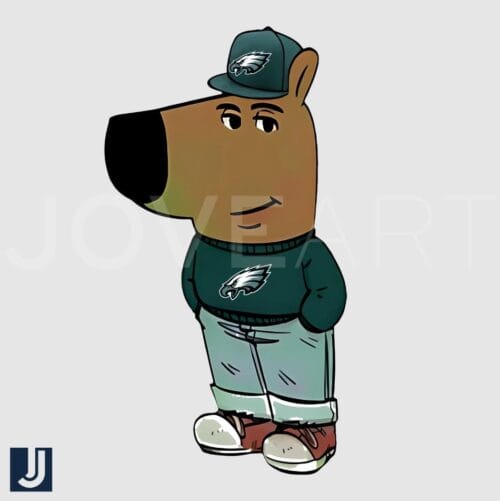 Chill Guy Vibes Philadelphia Eagles PNG Design