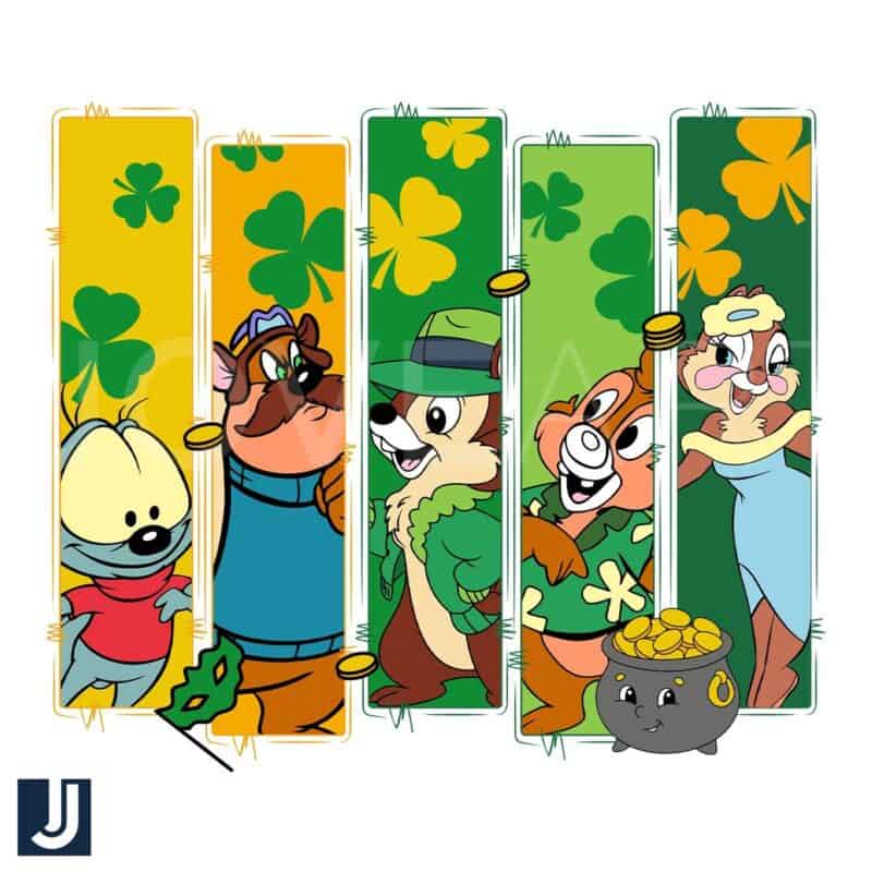 Chip n Dale Lucky Clover PNG Happy St Patricks Day