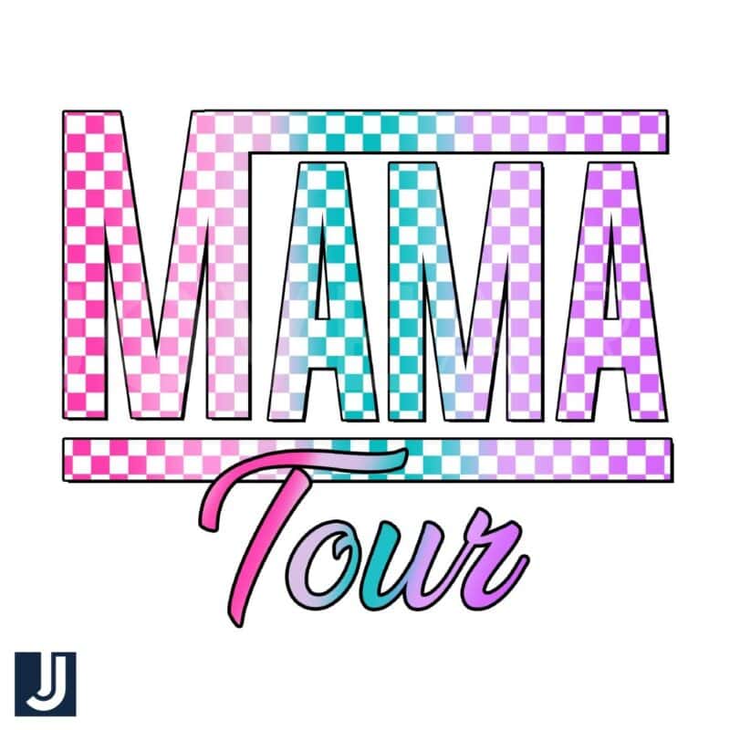 Colorful Checkered Mama Tour PNG Design