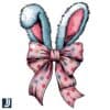Colorful Polka Dot Coquette Bow Easter Bunny Ears PNG