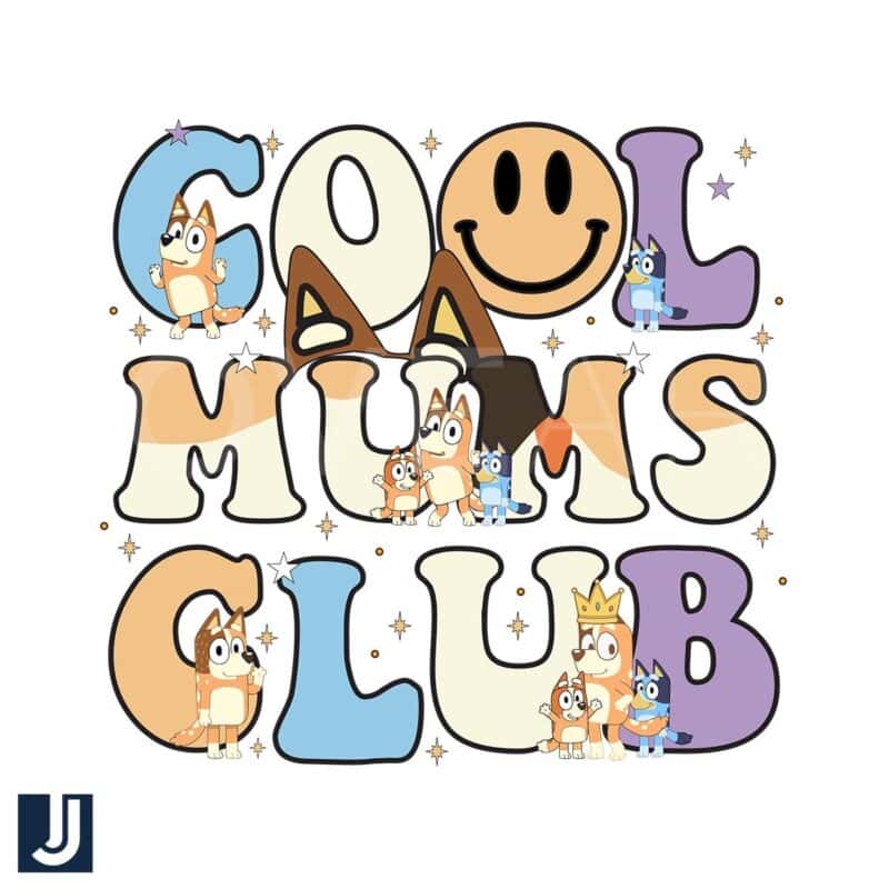 Cool Mom Club SVG Funny Smiling Face Bluey Family Design