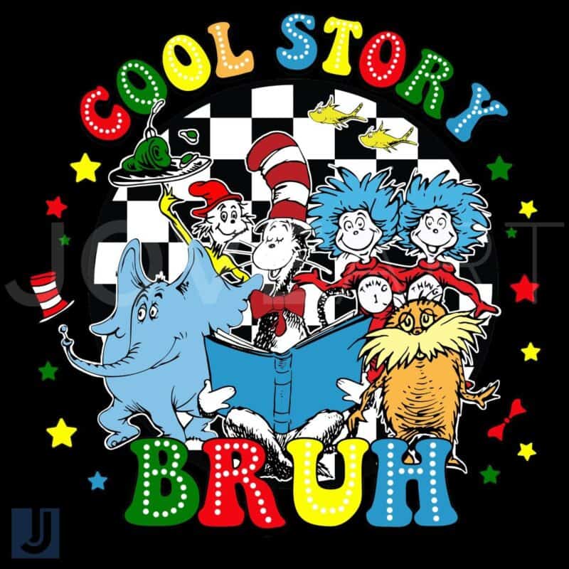 Cool Story Bruh Checkered Dr Seuss PNG