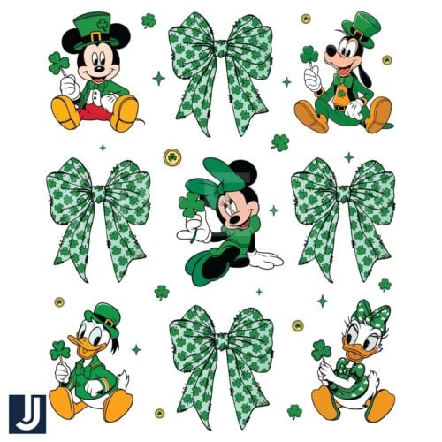 Coquette Bow Disney Friends St Patricks Day PNG