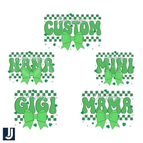 Custom Checkered Lucky Coquette Bow PNG for Your Family