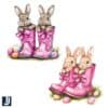 Cute Bunny Pink Coquette Boots Easter PNG