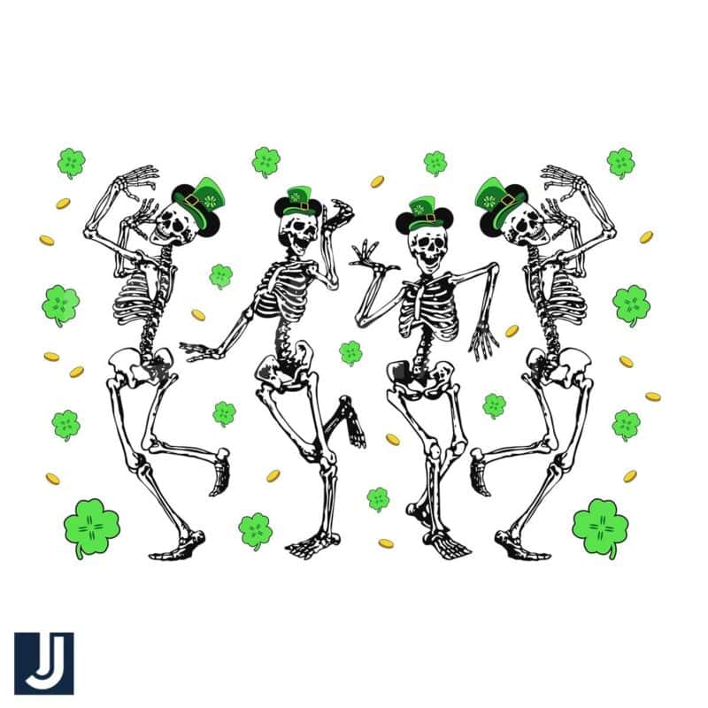 Dancing Skeleton SVG Irish Green St Patricks Day Fun