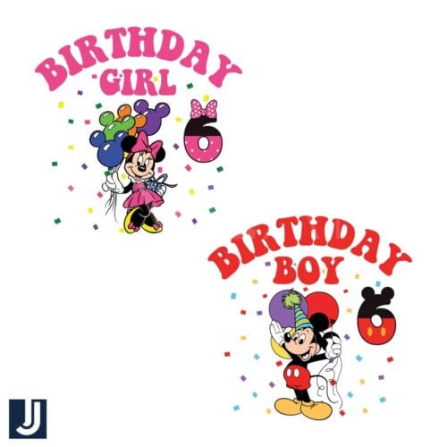 Disney Birthday Bundle Girl Boy Turning Six PNG