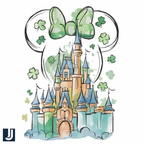 Disney Castle St Patricks Day Lucky Clover PNG