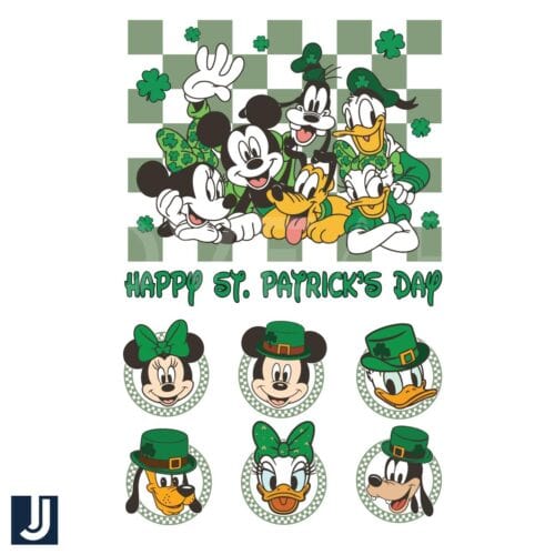 Disney Friends St Patricks Day Checkered PNG