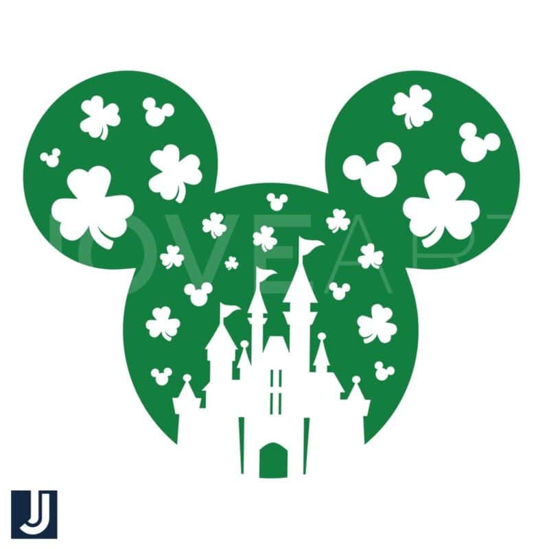 Disney Mickey Kingdom St Patricks Day Clover SVG