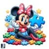 Disney Minnie Autism Awareness Puzzle Png