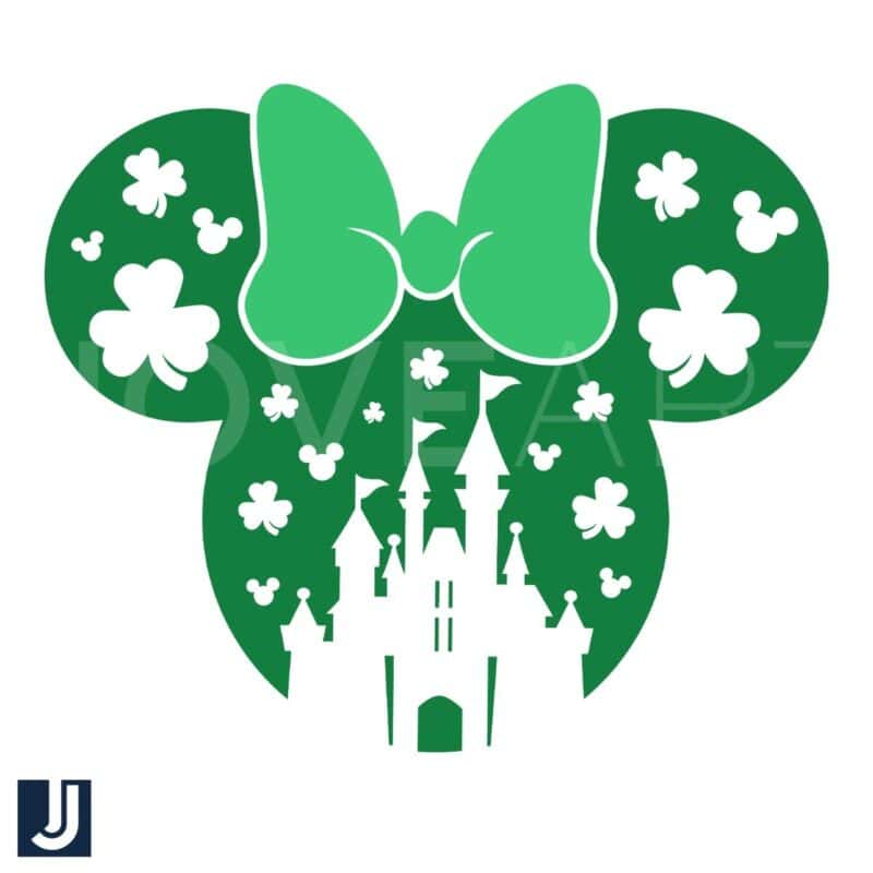 Disney Minnie Kingdom Clover SVG Lucky Green Leaf Design