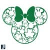 Disney Minnie Mouse Clover SVG with Green Leaf Design