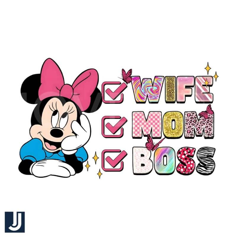 Disney Minnie Wife Mom Boss PNG Design File