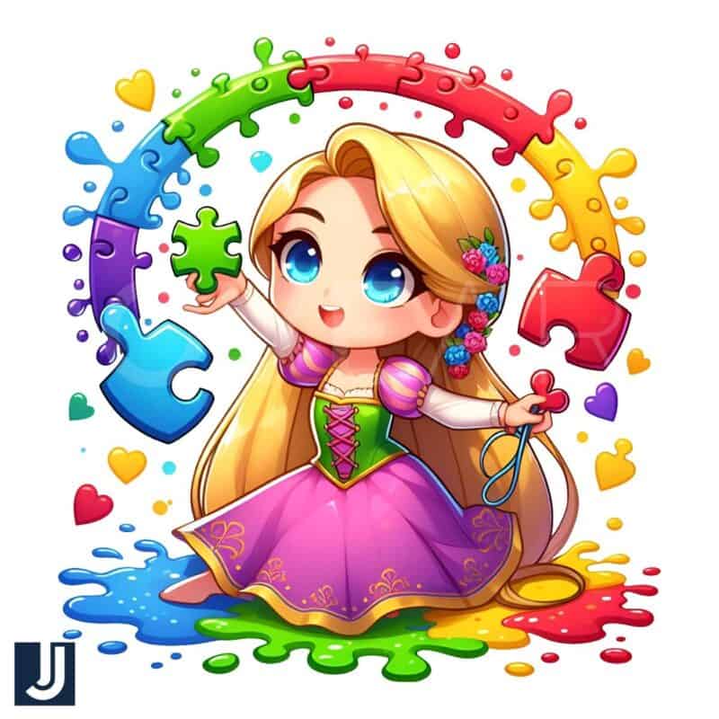 Disney Rapunzel Princess Autism Puzzle PNG