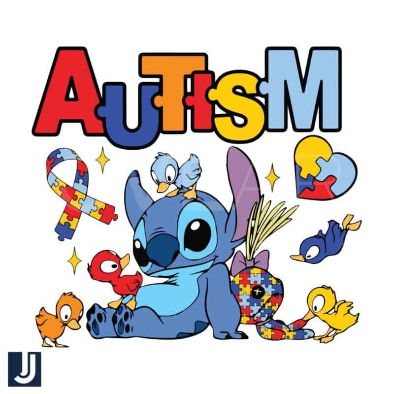 Disney Stitch Autism Awareness Ribbon Puzzle Png