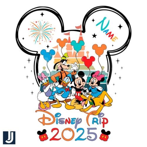 Disney Trip 2025 Mickey Friends Custom Name PNG