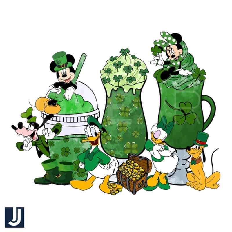 Donald Daisy Duck St Patricks Day Leprechaun Drinks PNG