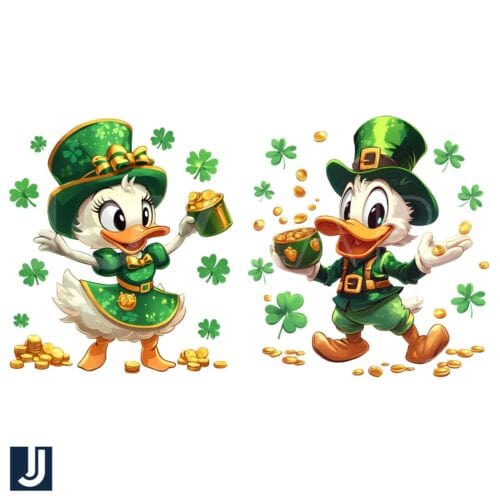 Donald Daisy Duck St Patricks Day PNG Disney Couple Art